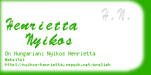 henrietta nyikos business card